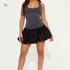 Fashion Nova Charcoal and Black Mini Dress